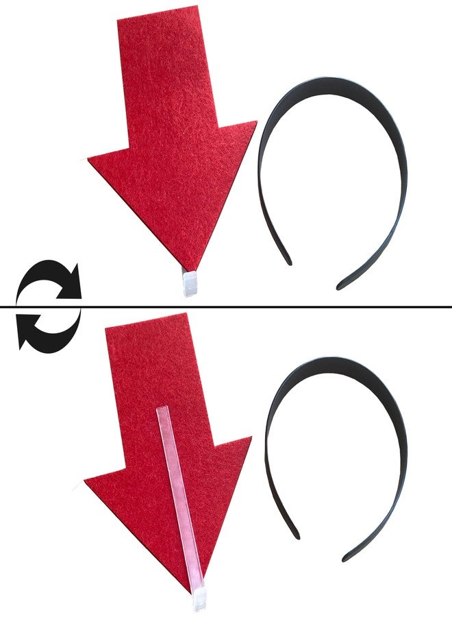 YOOLEETC 2pcs Arrow Headband | New creative symbol headband | Party Festival parade Concert Support group headband(Red Arrow x2, Large) - Image 3